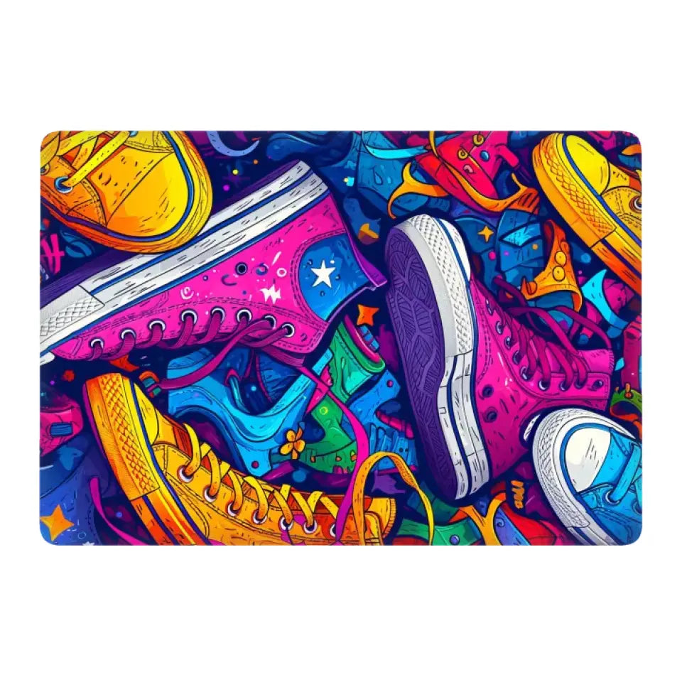 SNEAKERS WITH COLORFUL MACBOOK SKIN