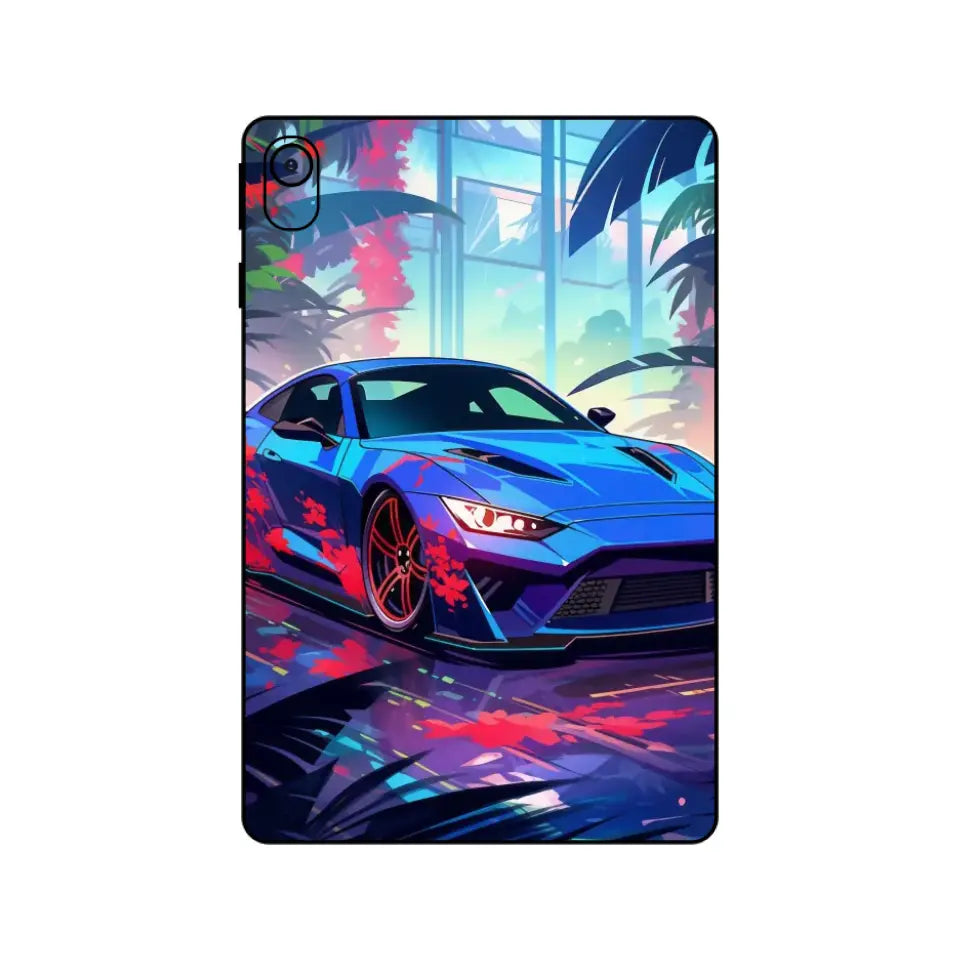 A BLUE SPORTS CAR I PAD SKIN