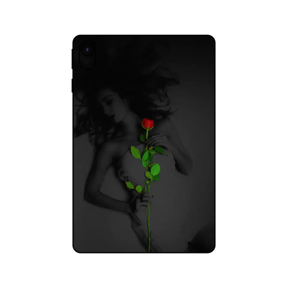 BEAUTIFUL RED ROSE WITH GREEN LEAVES I PAD SKIN