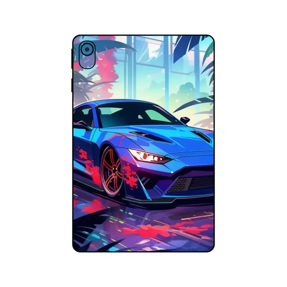 A BLUE SPORTS CAR TABLET SKIN