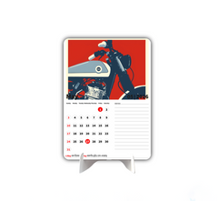 Vintage Motor Bike Predator Premium Table Desk Calendar
