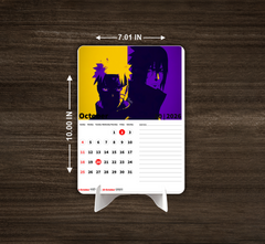 Duo Naruto & Sasuke Premium Table Desk Calendar
