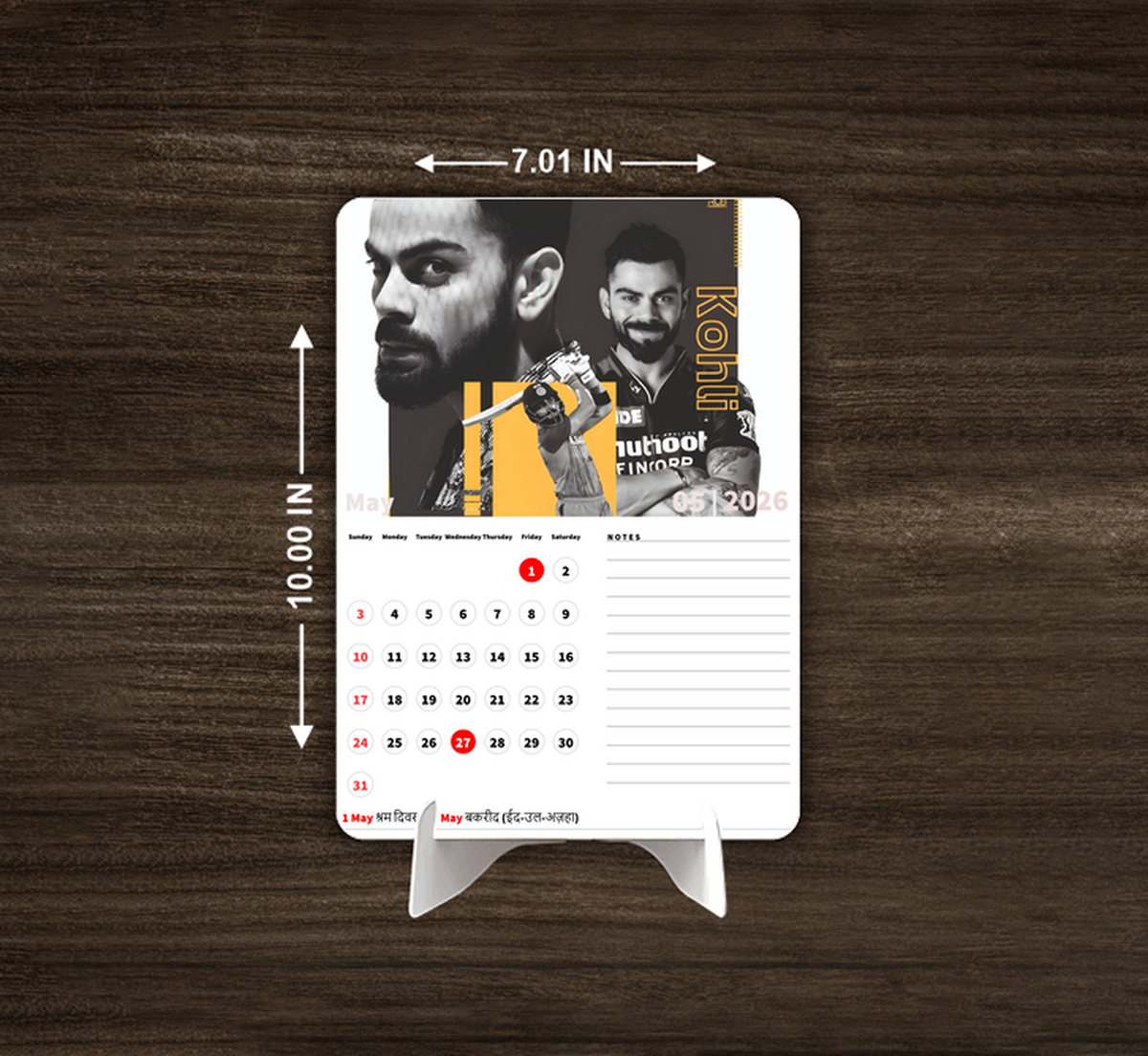 KING Virat Kohli Premium Table Desk Calendar