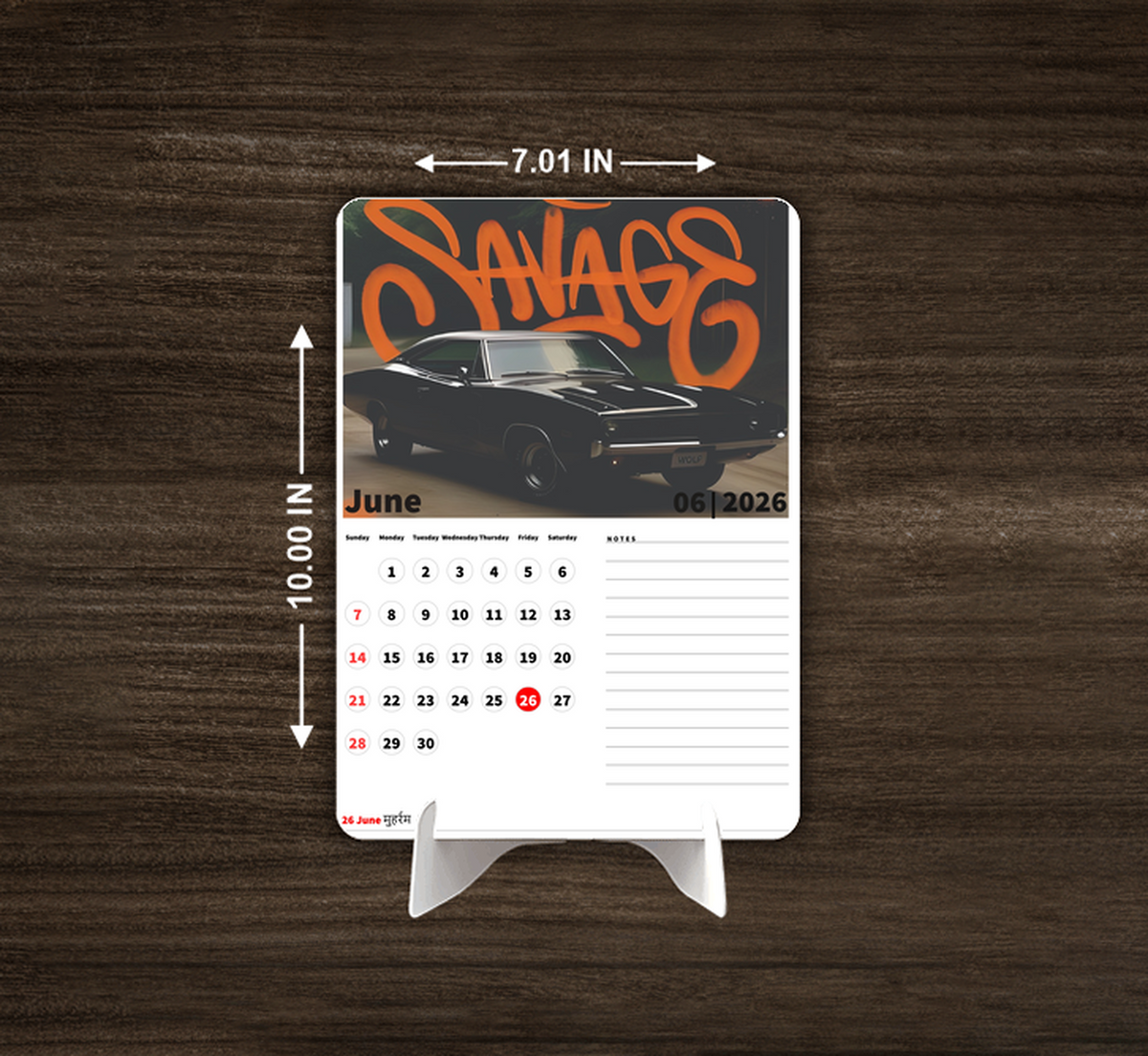SUPER Car Collection Premium Table Desk Calendar