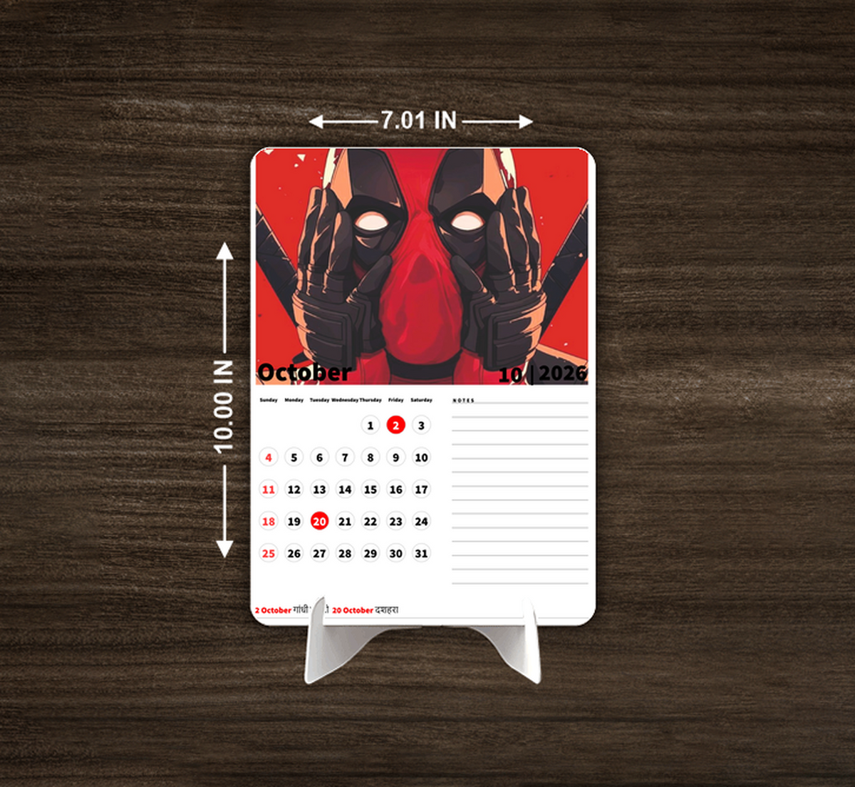ANIME HERO MAN Premium Table Desk Calendar