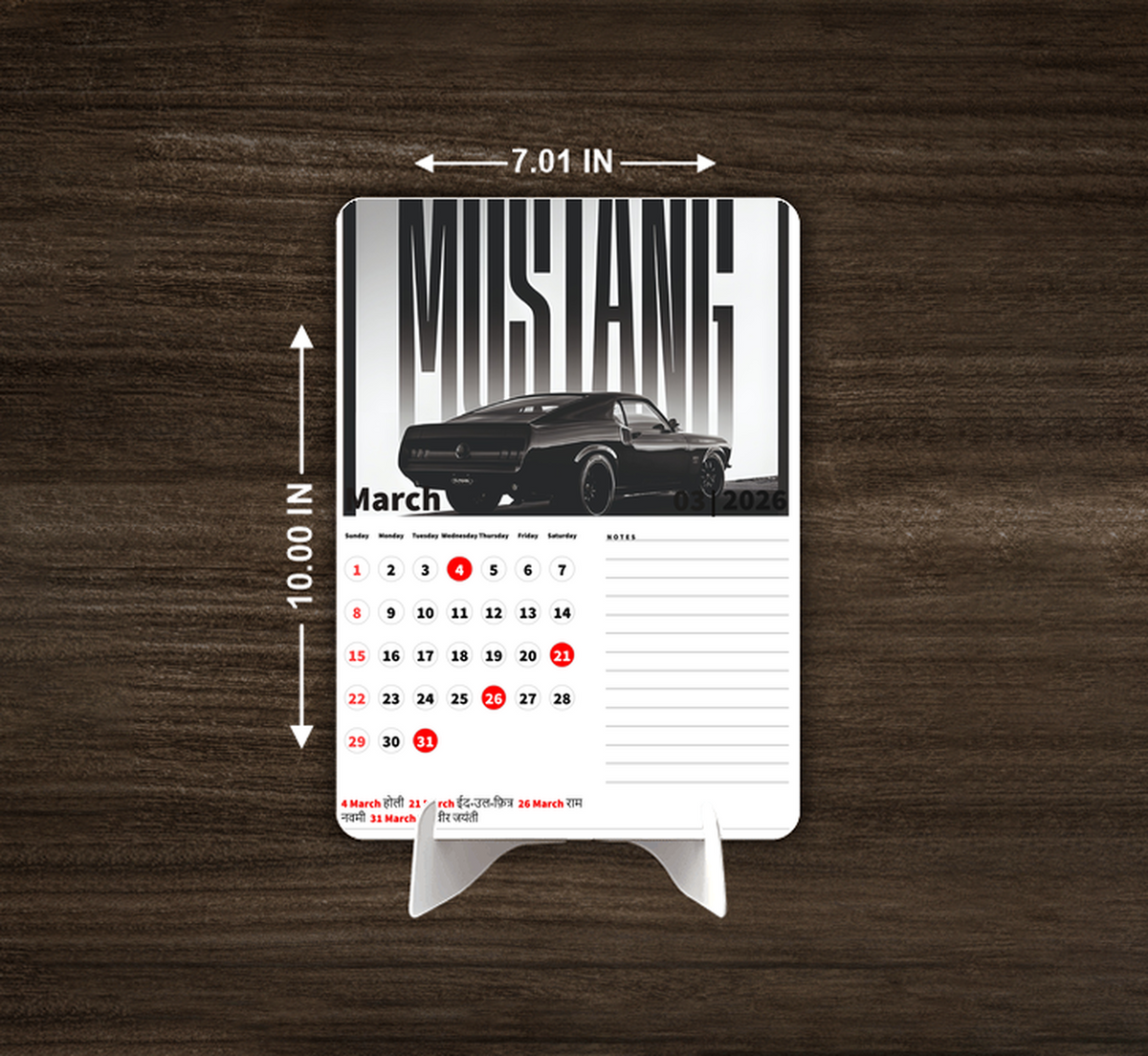Shelby Mustang Premium Table Desk Calendar
