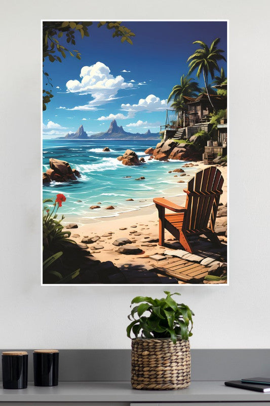 A Beach wIth a House Poster | CIty Posters