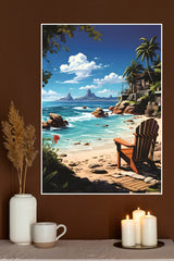 A Beach wIth a House Poster | CIty Posters
