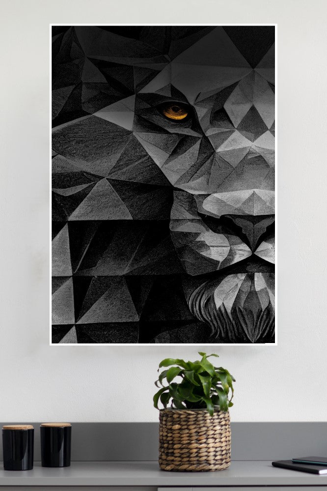 A Beautiful Black and White Art Work of Tiger Poster | Animal Posters