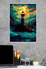 A Brightly lit lighthouse Poster | Art Posters