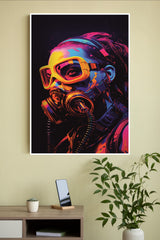 A Colorful a gas mask man Poster | Art Posters