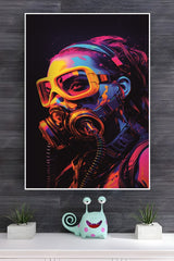 A Colorful a gas mask man Poster | Art Posters