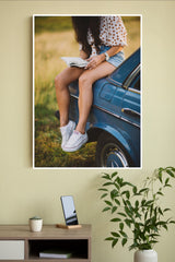 A Girl Sitting on the Car Poster | Art Posters