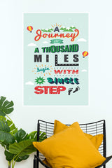 A Journey Of a Thousand Miles Poster | Gym and Motivational Quotes Posters