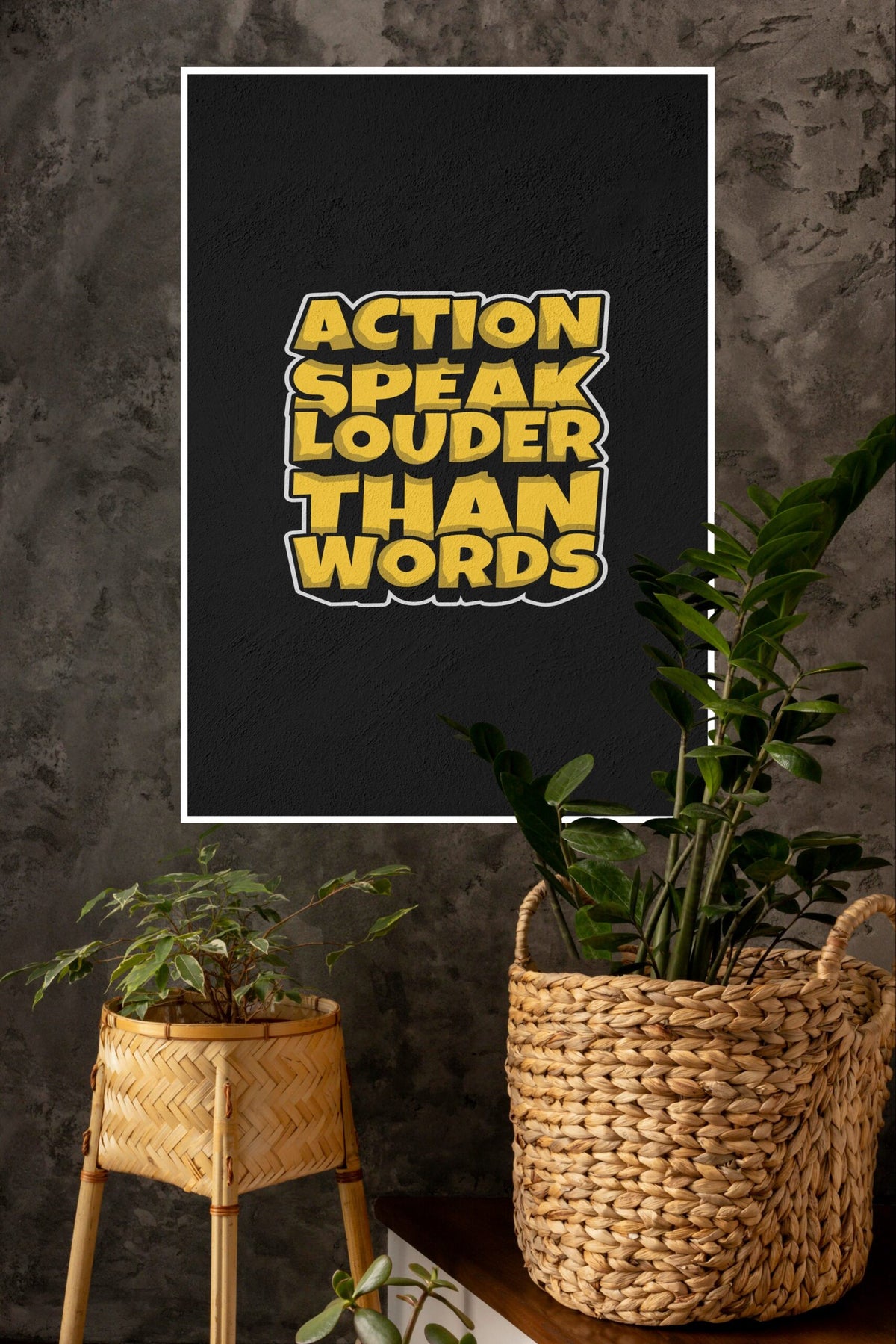Action Speaks Louder Than Words Poster | Gym and Motivational Quotes Posters