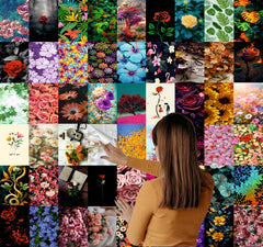 Aesthetic Flowers Wall Collage Kit - A4 Size Wall Posters Set
