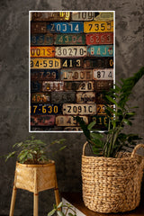 Antique Number Plates Poster | Gym and Motivational Quotes Posters