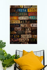 Antique Number Plates Poster | Gym and Motivational Quotes Posters