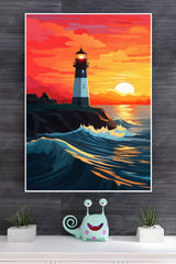 At Sunset A Lighthouse Poster | Art Posters