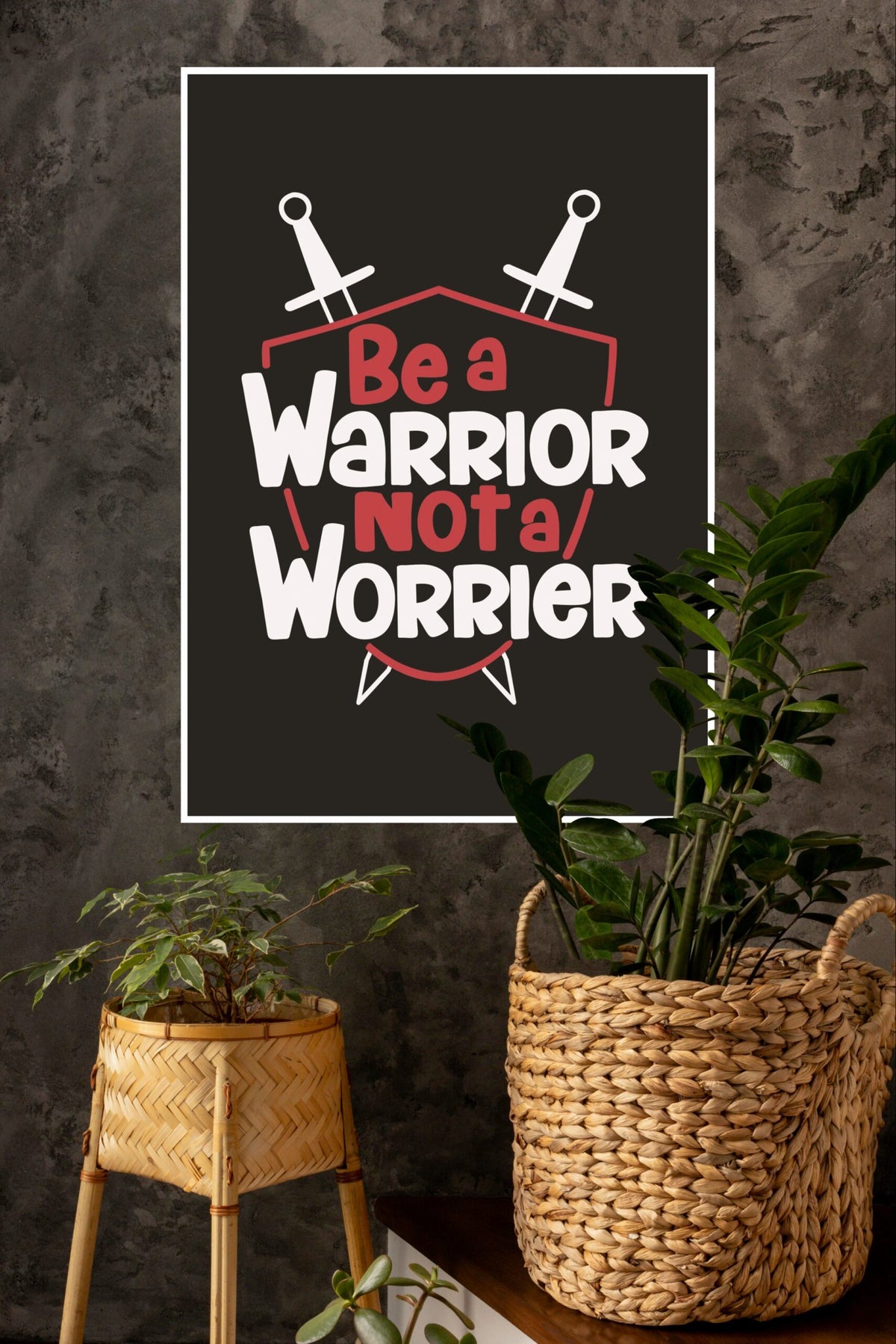 Be a Warrior Not a Worrier Poster | Gym and Motivational Quotes Posters