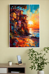 Beach With A Sunset Poster | Art Posters