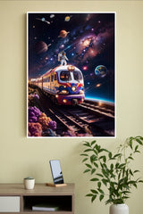 Beautiful illustration of an astronaut in a space train Poster | Art Posters