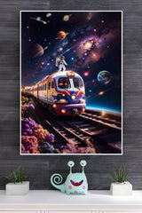 Beautiful illustration of an astronaut in a space train Poster | Art Posters