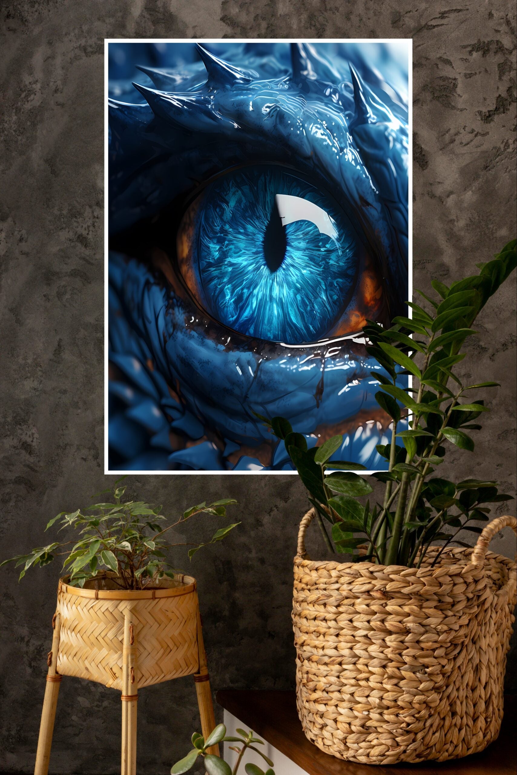 Blue Dragon Eye Wall Poster | Eyes Posters