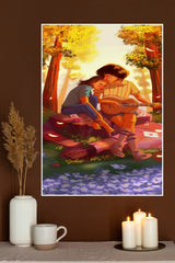 Boy and Girl Romantic Moment with Guitar Music Poster| Love Posters