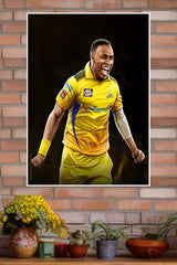 CSK Dwayne Bravo Poster | Cricketers Posters | Sports Poster