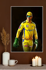 CSK Wicket Keeper Cool MS Dhoni Poster | Cricketers Posters | Sports Poster