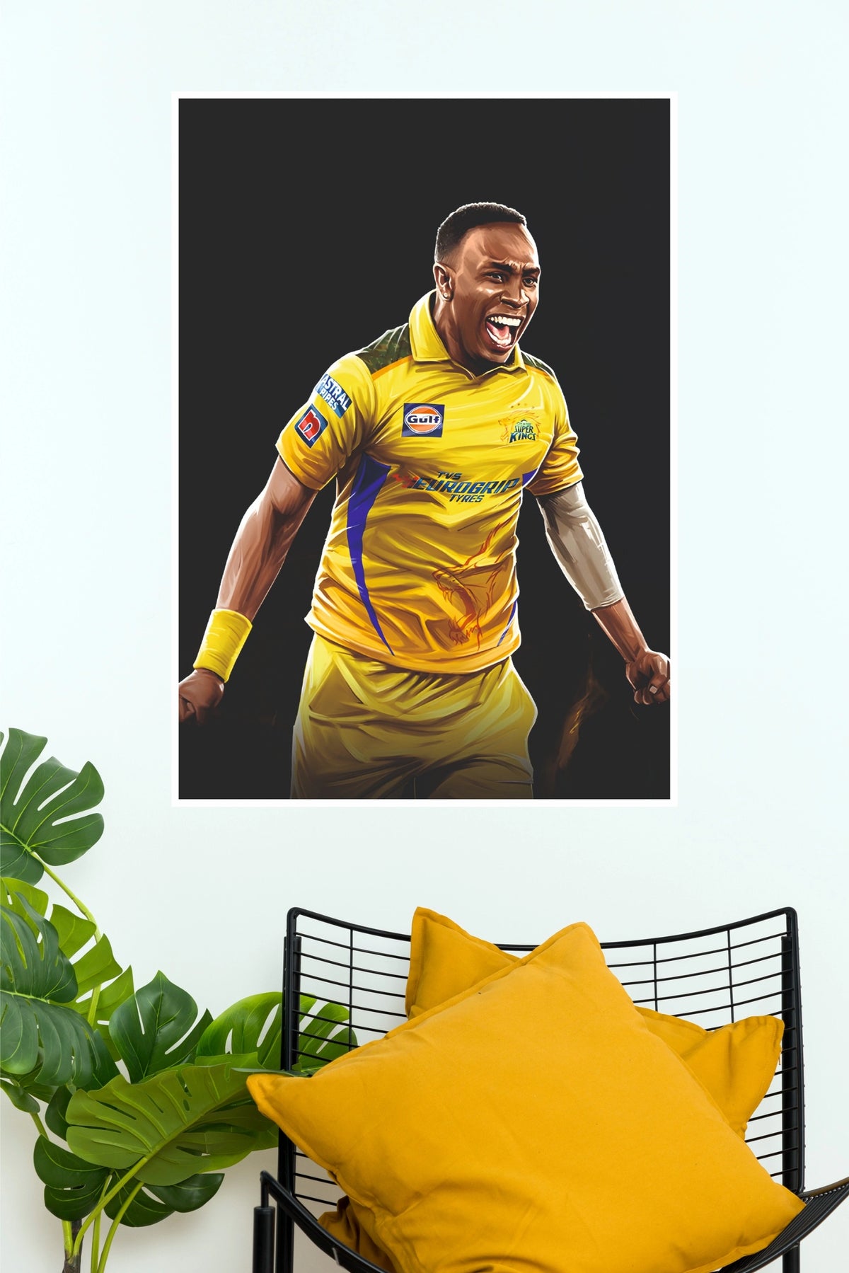CSK Cricket Legend Poster – Yellow Army Cricket Wall Art(Cricket Poster)