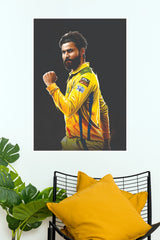CSK Ravindra Jadeja Poster – Yellow Army Cricket Wall Art(Cricket Poster)