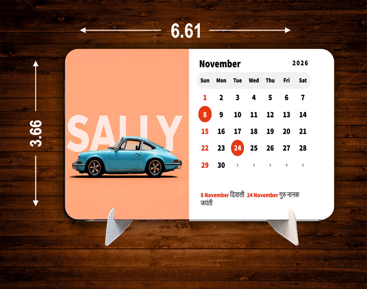 Car Premium Table Desk Calendar – 2026