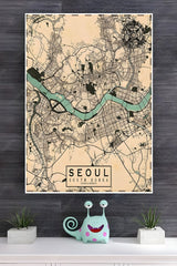 Capital of South Korea Seoul Poster | Map Posters