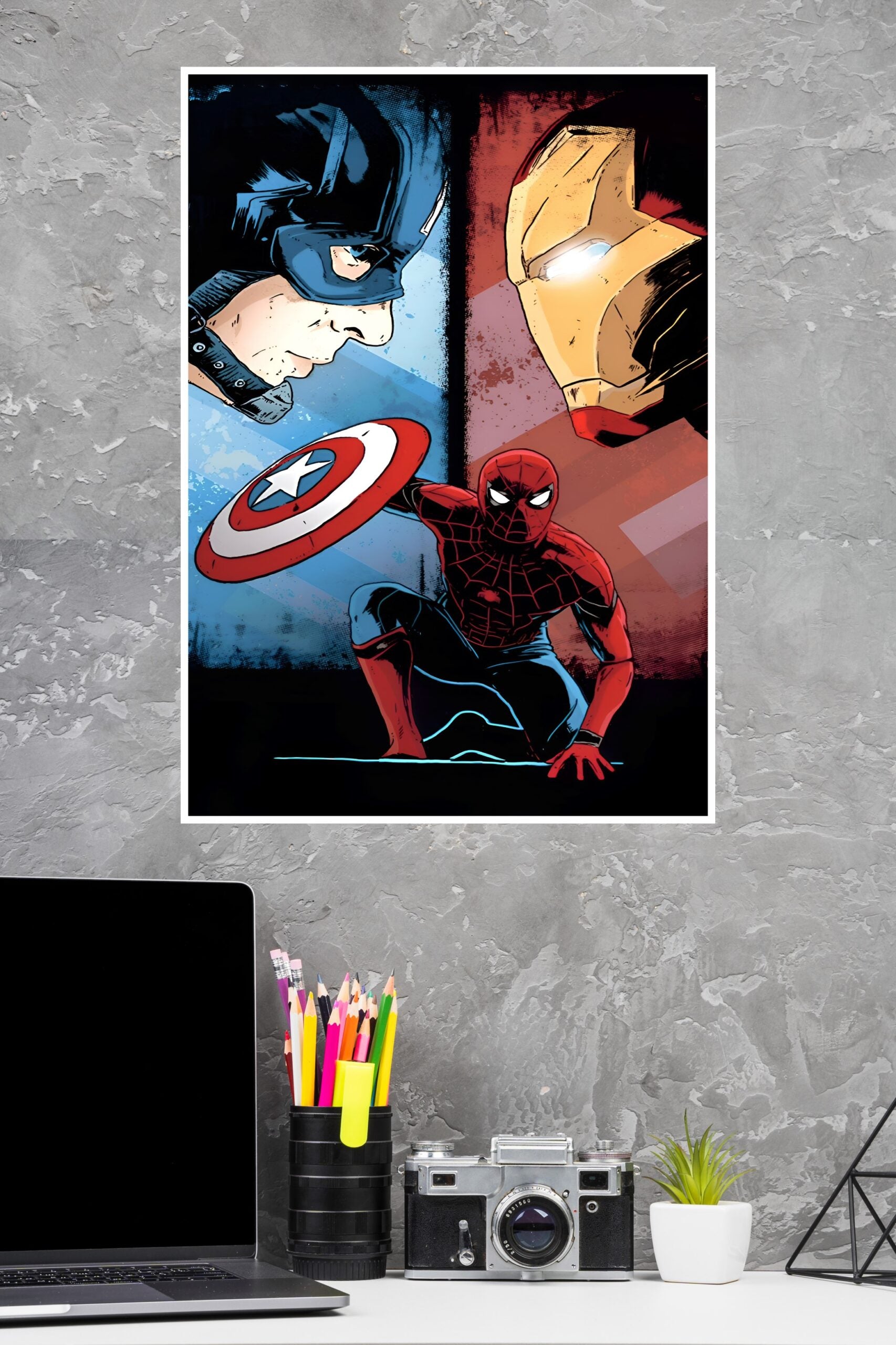 Captain America and Iron Man Movie Poster | Marvel Poster | Superhero Posters