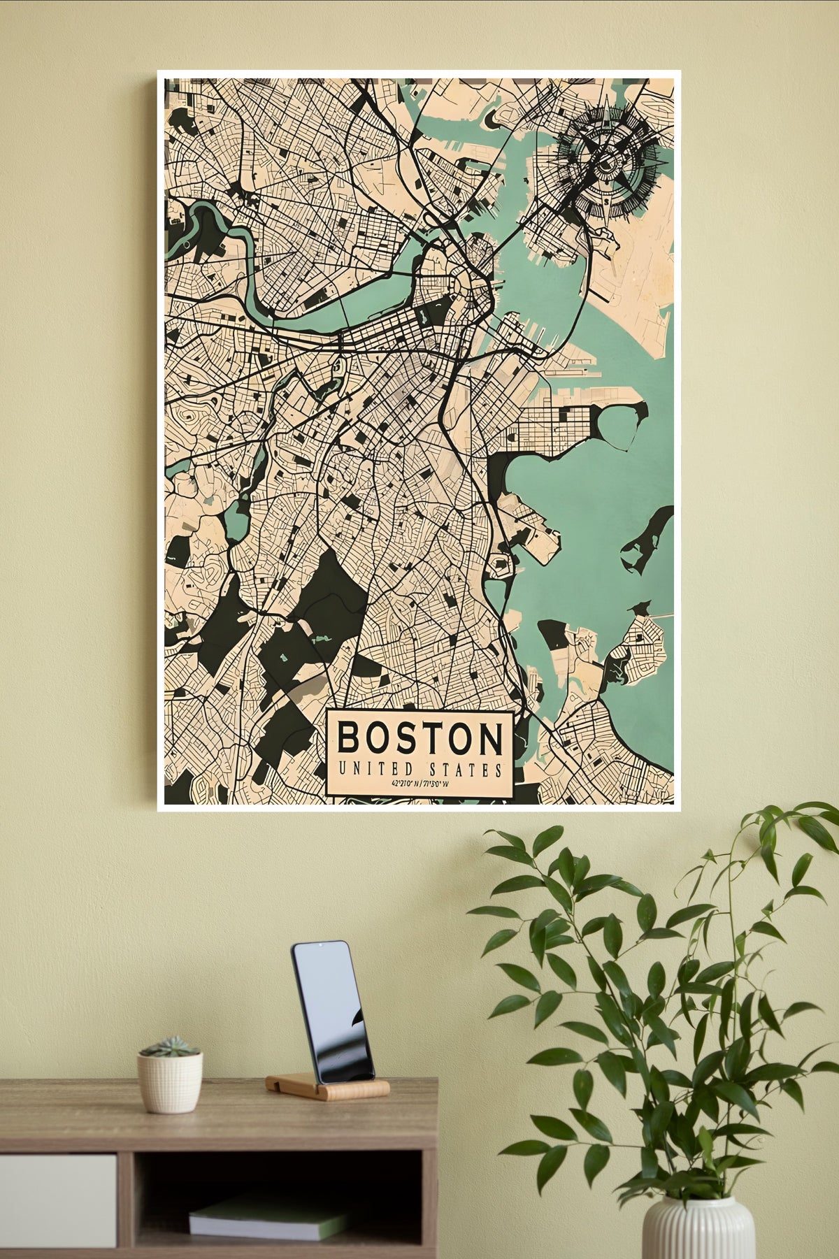 City in Massachusetts USA Poster | Map Posters
