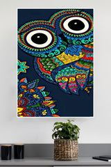 Colorful Art Work of Owl Poster | Animal Posters