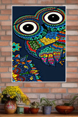 Colorful Art Work of Owl Poster | Animal Posters