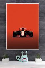 Colorful Red illustration of Formula F1 Car Poster | Formula 1 Posters