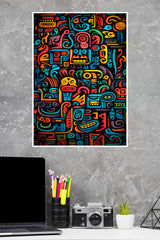 Coloring Page in Colorful Vibrant Poster | Art Posters