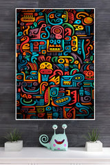 Coloring Page in Colorful Vibrant Poster | Art Posters