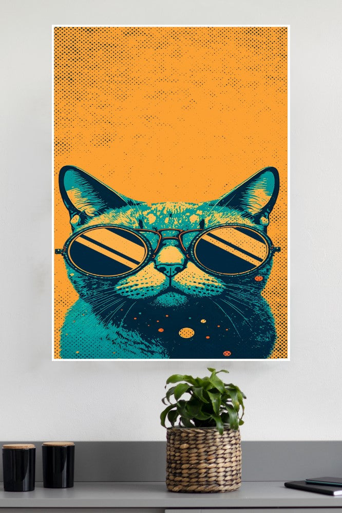 Cool Cat with Sunglasses Poster | Animal Posters