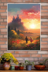 Couple Holding Hands in Mountains Poster| Love Posters
