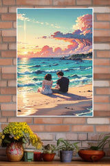 Couple Love on the Beach Poster| Love Posters