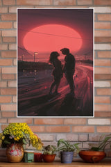 Couple in Sunset Poster| Love Posters
