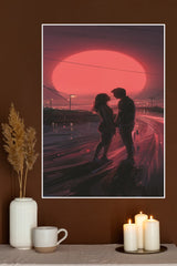 Couple in Sunset Poster| Love Posters