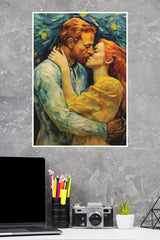 Couple Kissing Poster | Moon Light Sky Posters