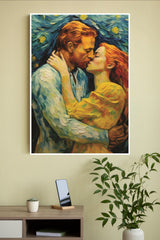 Couple Kissing Poster | Moon Light Sky Posters