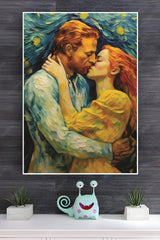 Couple Kissing Poster | Moon Light Sky Posters